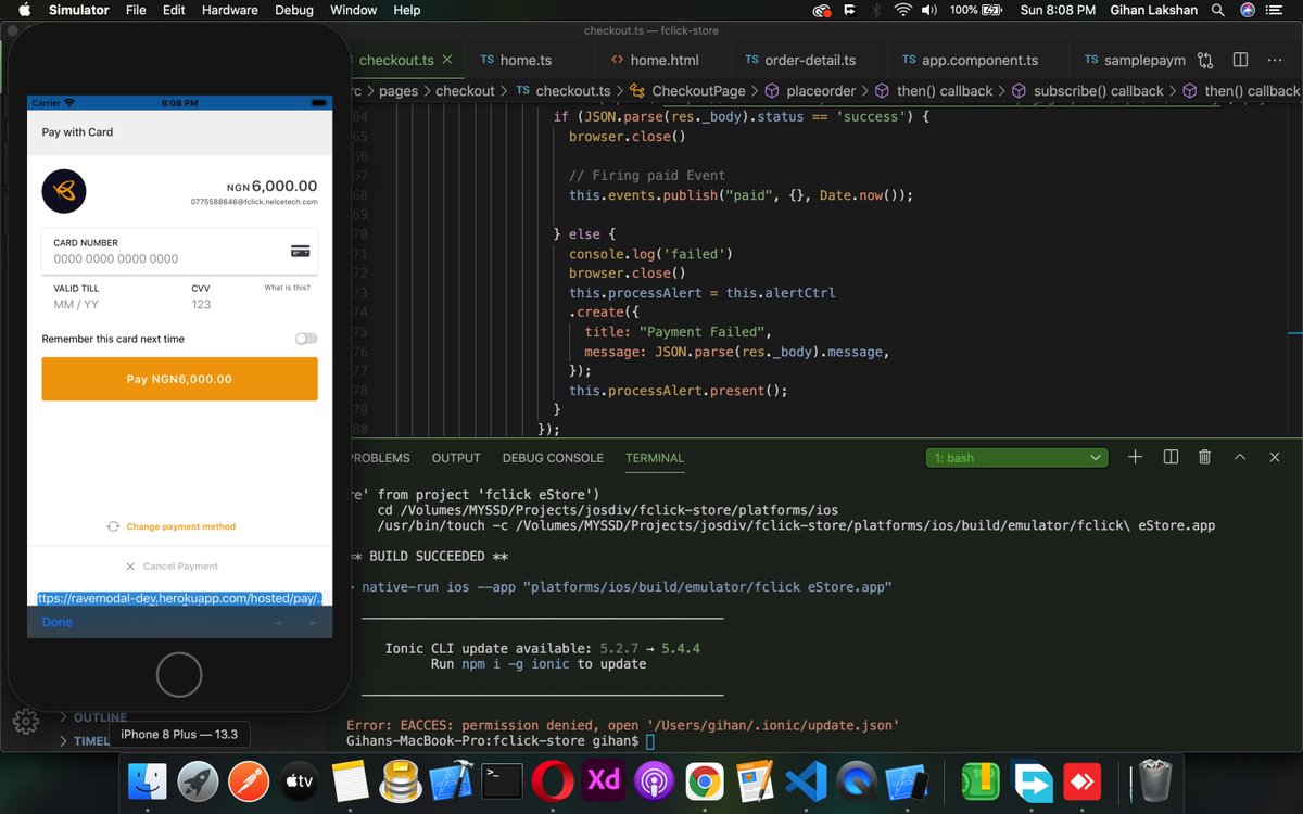 GihanLakshan4's tweet image. Just integrated #Flutterwave to #Ionic3 app and works seamlessly. 🤩

@theflutterwave @Ionicframework