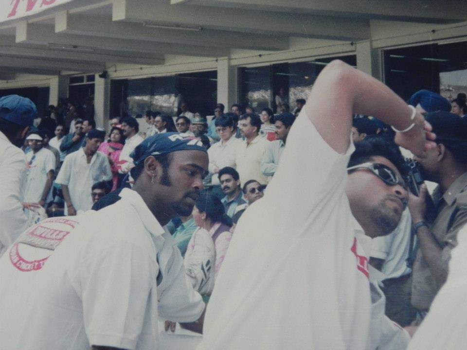 Sachin & kambli preparing for a contest of the decade ind vs pak 1996 wc qf. This one match i can never forget till the end of my life. I feel really lucky to watch every single delivery of that match. What a contest it was..Pic credit: Nitin Mujumdar