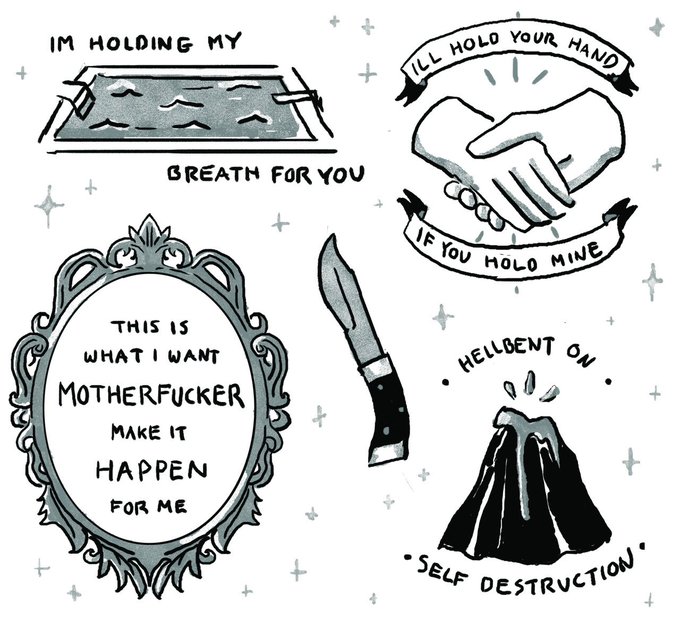 This Front Bottoms flash I drew when I was 18 continues to make the rounds on tumblr and haunt my life so I gave it a facelift lol 