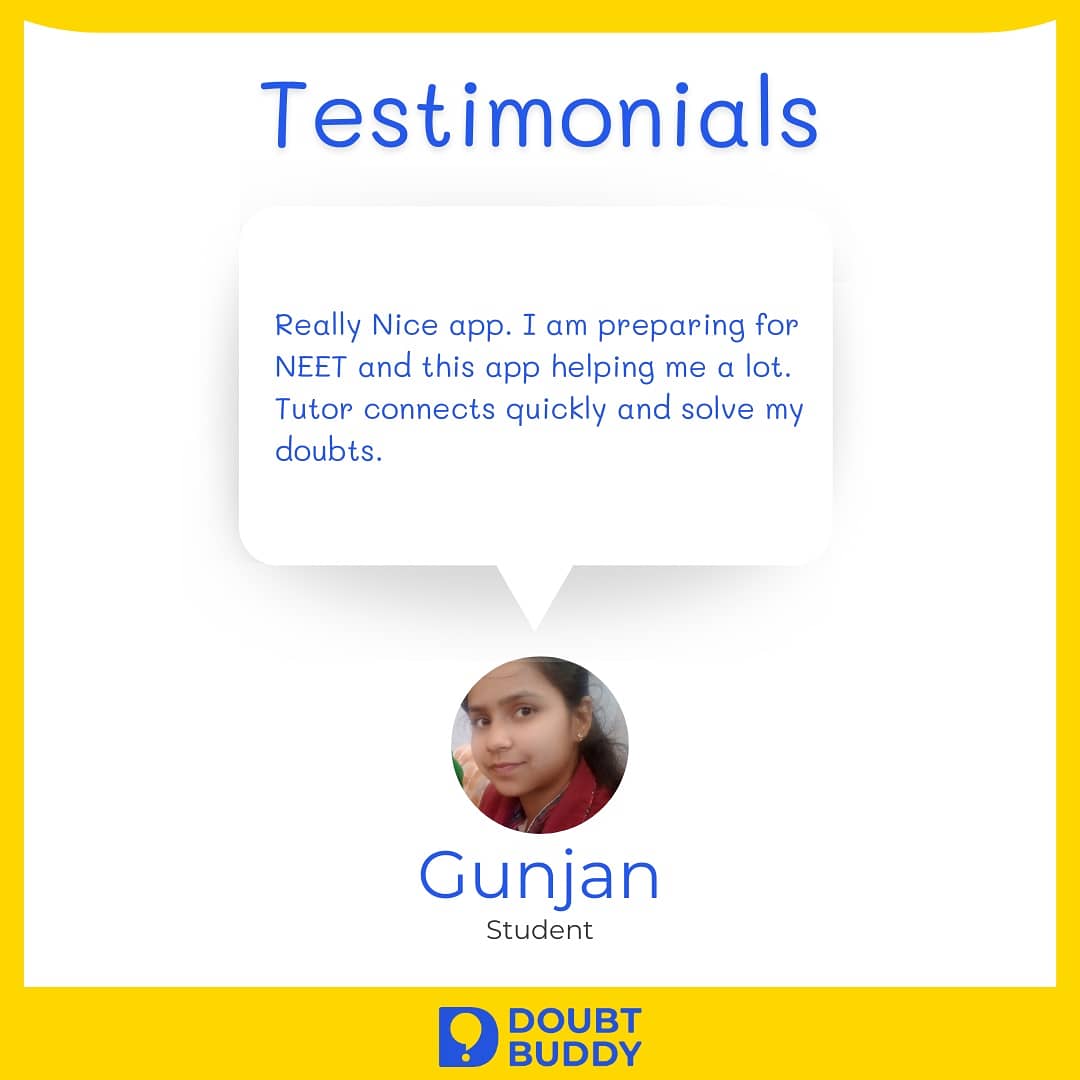 Our users who likes our app!!!👌👌
Let's see their thoughts about us!!!😍
Download the app now!!!
Link - bit.ly/3aNurp3

#testimonials #students #learner #usertestimonials #greatapp #Learningapp #doubtsolvingapp #friendlyteacher #fullsupport #doubtbuddyapp