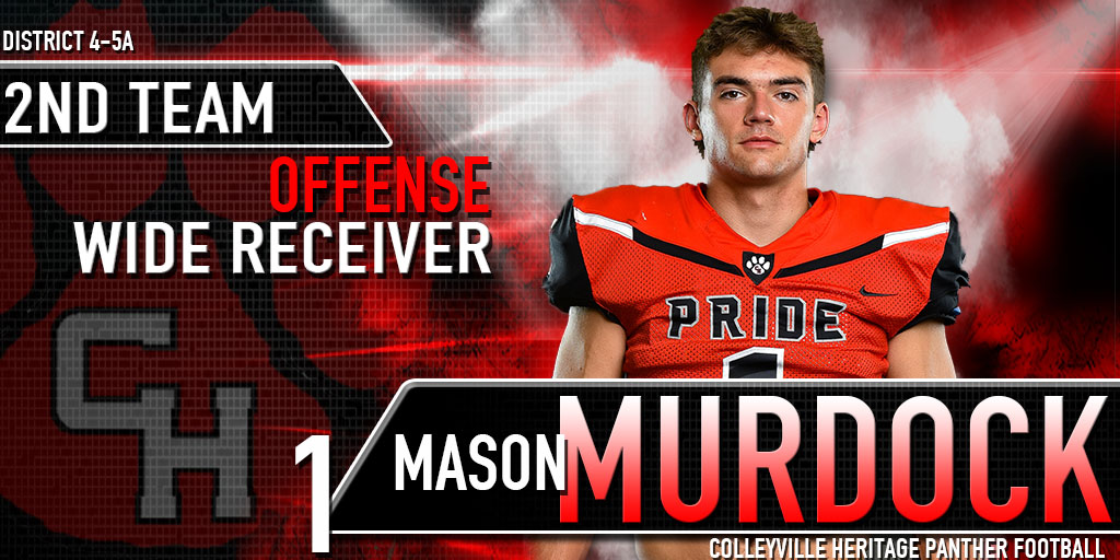 #chpantherpride to <a href="/masonmurdock111/">Mason Murdock</a> for being selected as District 4-5A All-District 2nd Team Wide Receiver! #chpantherpride #pantheron #bedifferent
