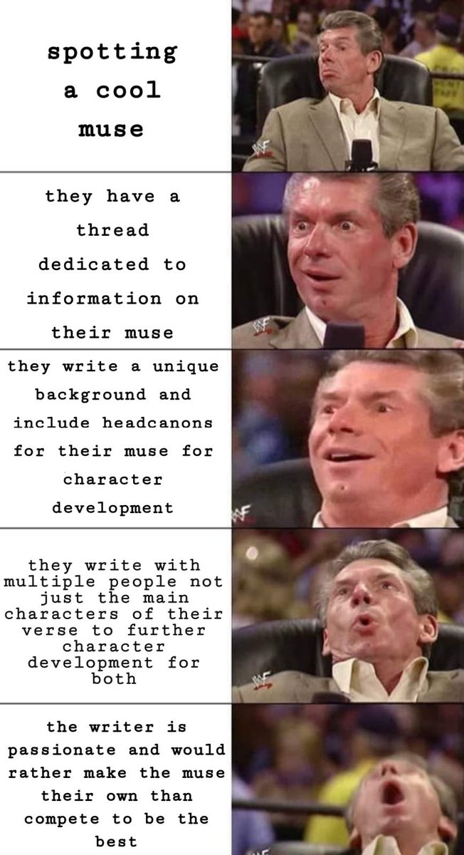 ⠀
⠀
        ╱ don't compete, write your muse how YOU want to, a unique portrayal is the best.
⠀
⠀