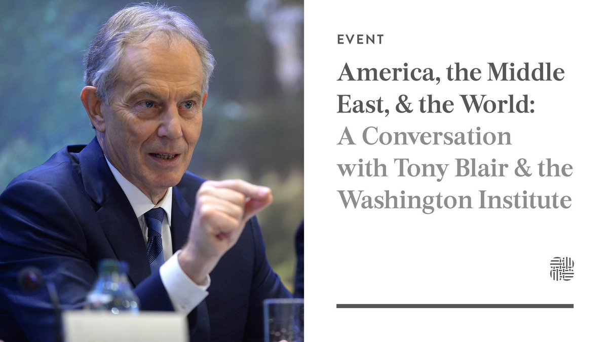 NEXT WEEK: Tony Blair will join  @WashInstitute to discuss the challenges & opportunities facing the incoming Biden administration, 20 years after 9/11 and a decade after the Arab Spring.Mon 11th Jan, 16:00 GMTWatch:  https://bit.ly/3nrcb7Q&nbsp;