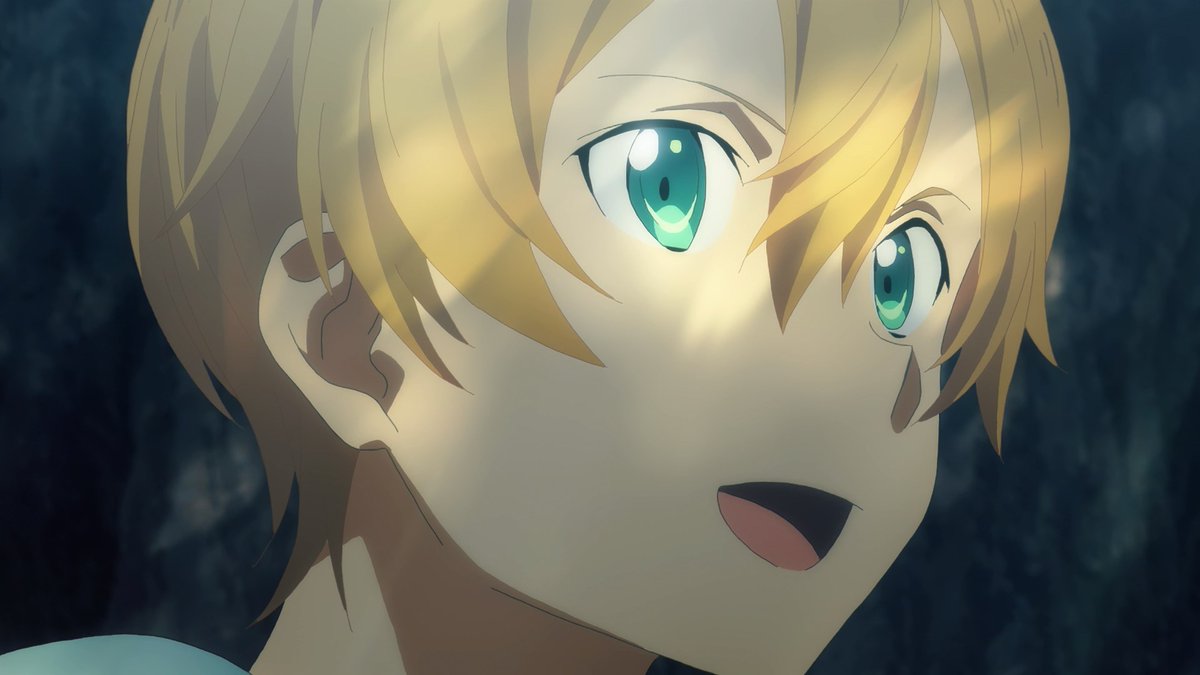 "He coughed and gurgled, producing a bloody froth. His green eyes were already losing focus,staring emptily into thin air."“Eugeo’s green eyes sparkled with excitement as he spoke, chattering much faster than usual for him.”