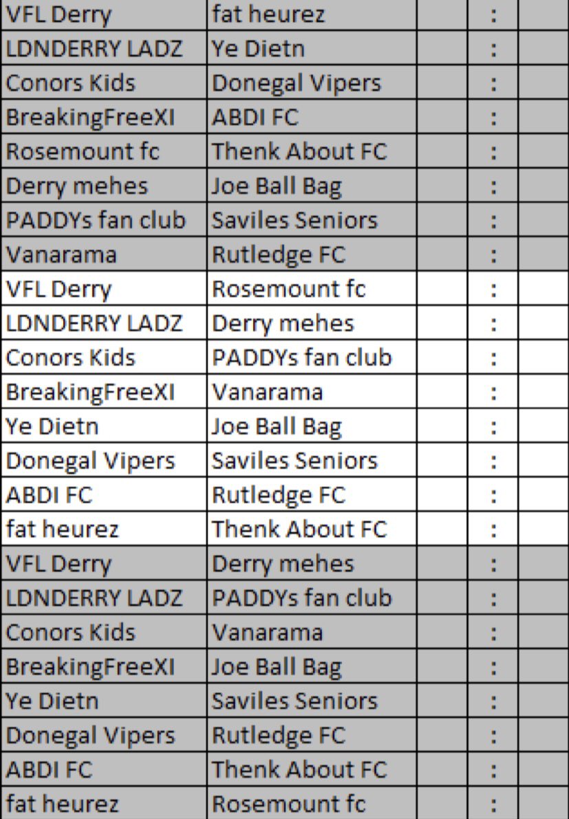 DerryPs4's tweet photo. Fixtures for today’s games: https://t.co/vs7qJNHr01