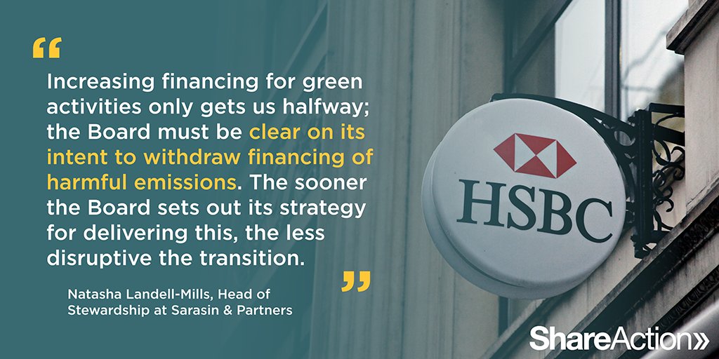 The lack of mention of fossil fuels is problematic because, in the words of  @sarasinpartners, a filer of the resolution: "In the end, increasing financing for green activities only gets us halfway; the Board must be clear on its intent to withdraw financing of harmful emissions"