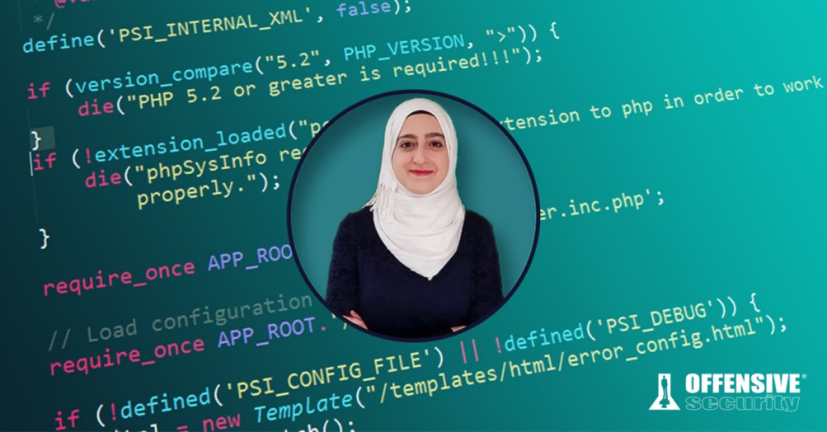 offsectraining's tweet photo. In this student spotlight, OSCP holder Rana Khalil shares the story of how she elevated her penetration testing skills: https://t.co/WpBmf94q1q https://t.co/eA9tYPtemq