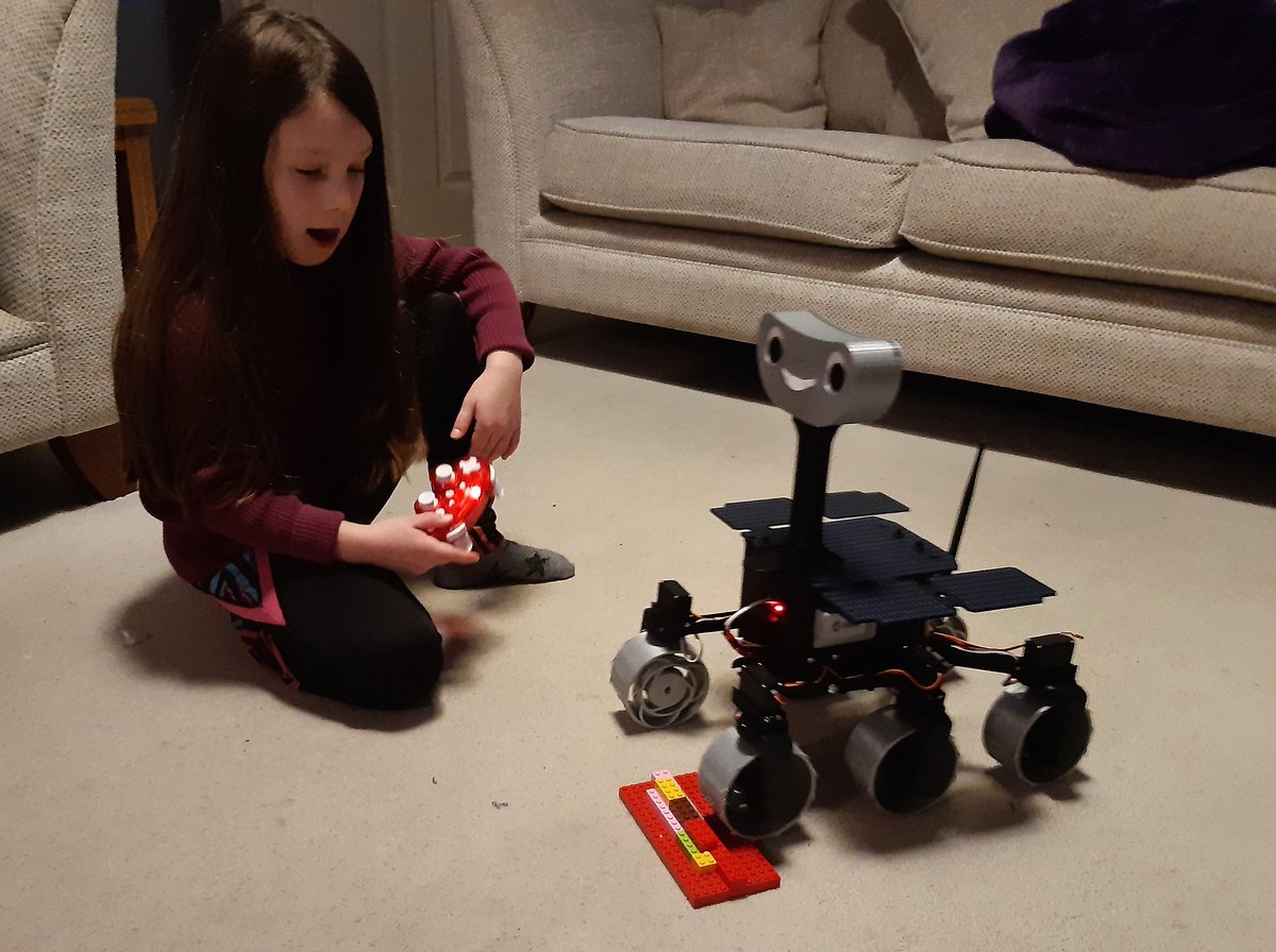 The rocker bogie system on our <a href="/ExoMy_Rover/">ExoMy</a> is getting a thorough workout from my chief test engineer.
👍
#GirlsWhoCode #STEM #Robotics #ExoMars