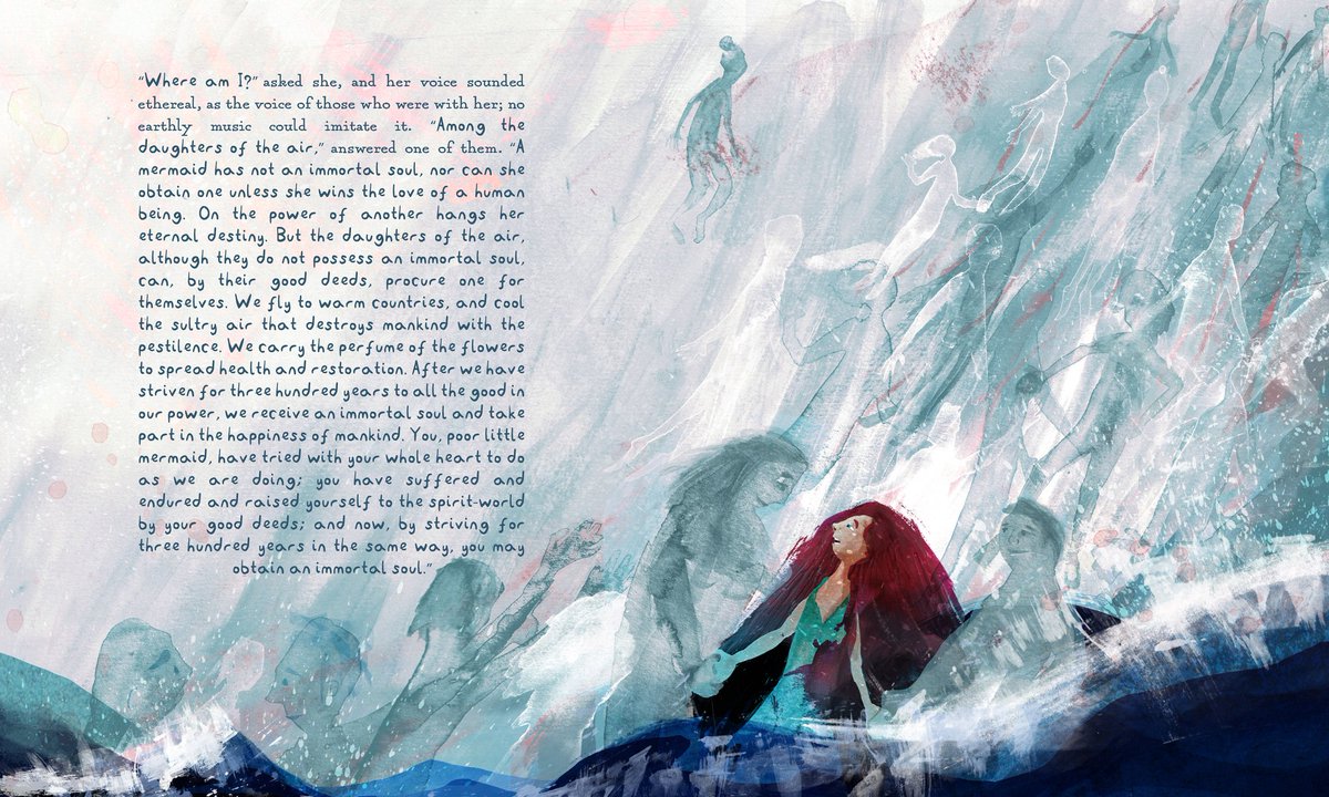 9/9 the final illustration of my #thelittlemermaid series of #hanschrsttianandersen's original text.. hope you liked them, they're all  up on my website now - go check them out! 
#illustration #kidlitart #kidlit #art #artist #ArtOfTheDay #mixedmediaart
