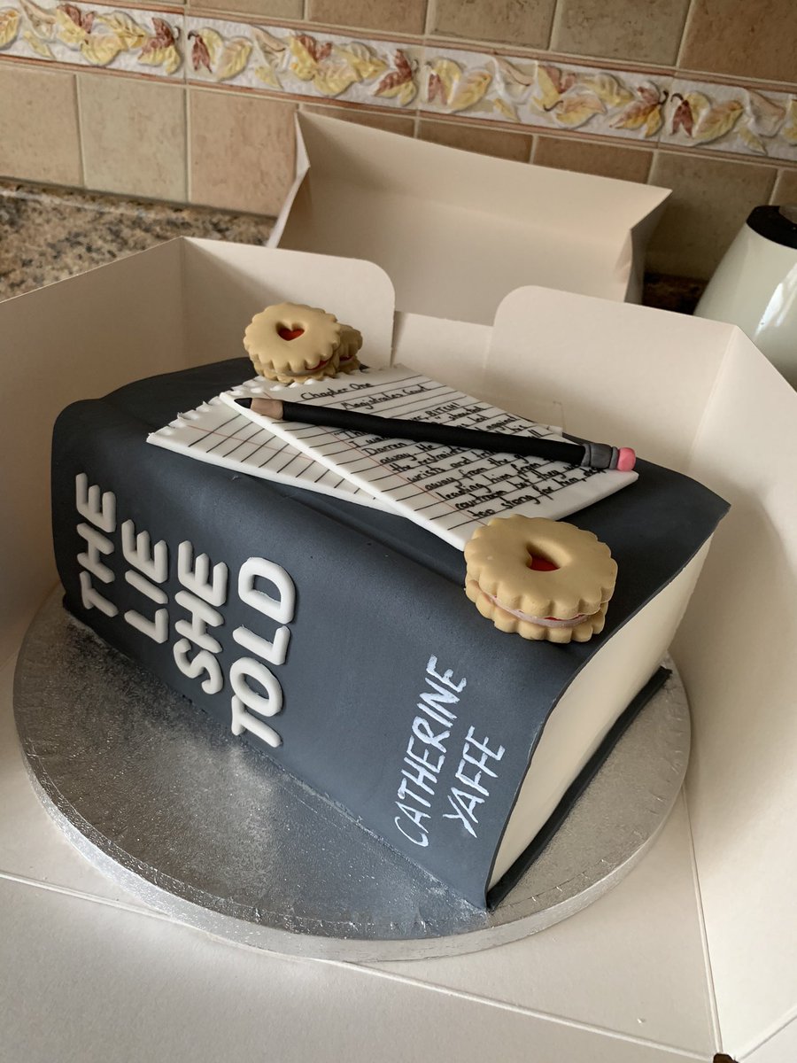 CatherineYaffe's tweet photo. Just look at the AMAZING birthday cake my wonderful husband ordered for me! 

It’s my book..... IN CAKE!!!

(Made by Creative Cakery https://t.co/q2soidrXOy ) https://t.co/Fgh3ls2ner