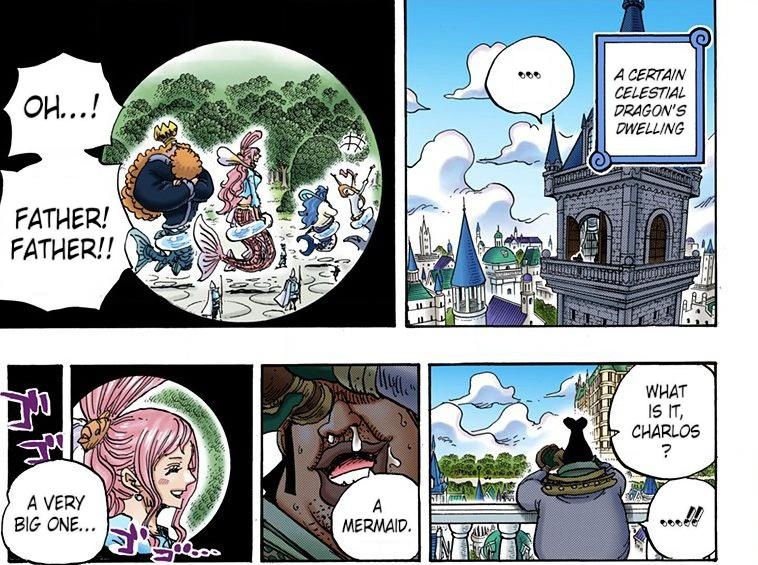 This is interesting bc Charloss tried EXACTLY THAT on Shirahoshi! Oda made us think shed get captured, but he had Vivi enslaved instead. In that scene, we get a reminder that these are LOWER KINGS and CAN be enslaved, 'set an example'. You know what other King was enslaved? Kuma!