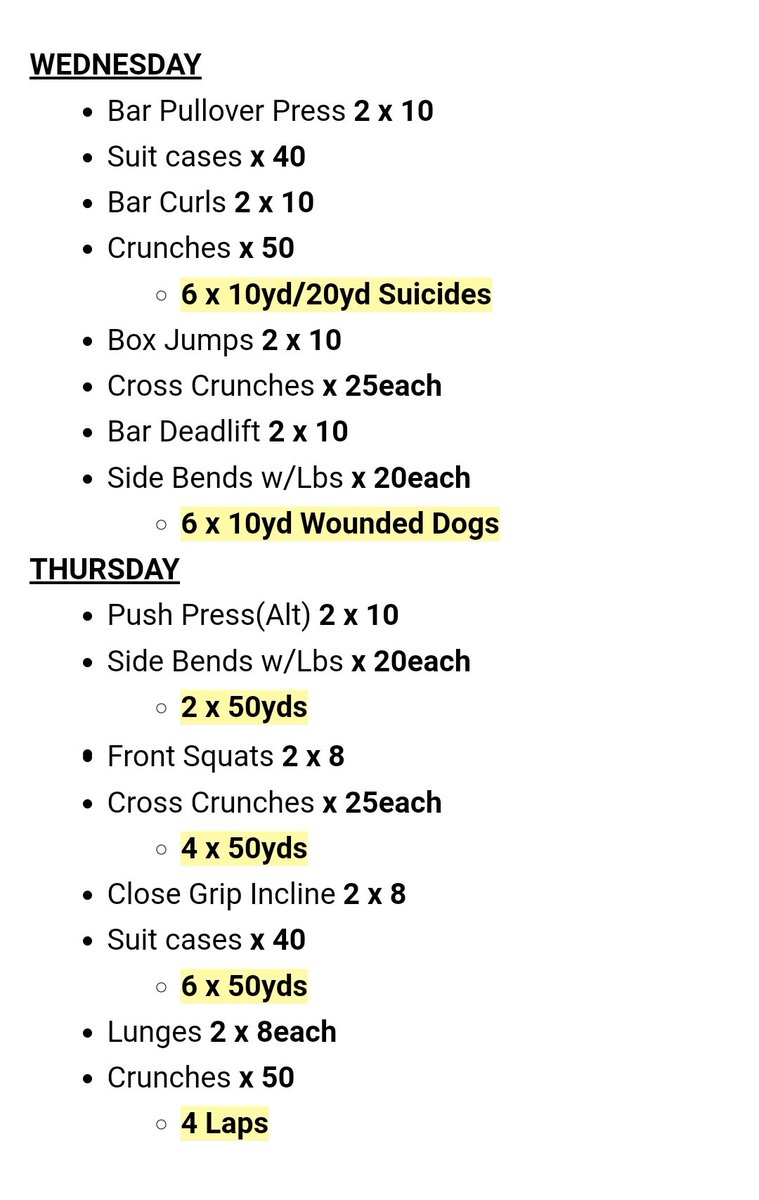 RicklanHolmes's tweet image. This week's workout plan
#SetTheTone
#HolmesTrainingCrew
#CoachesStayFit