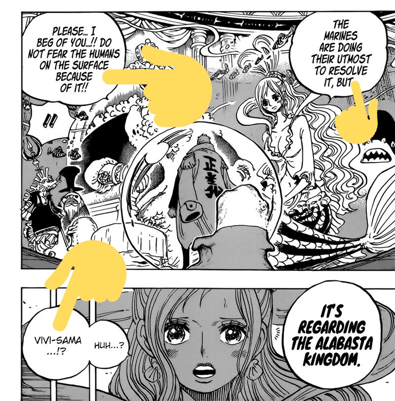 What REALLY proves this is the garp dialogue to King neptune. Garp says "discourse between rulers without blood is peace" but in THIS case there was blood. The rulers in this case are the celestial dragons and Vivi. He said the Navy is trying to "resolve" this, meaning negotiate
