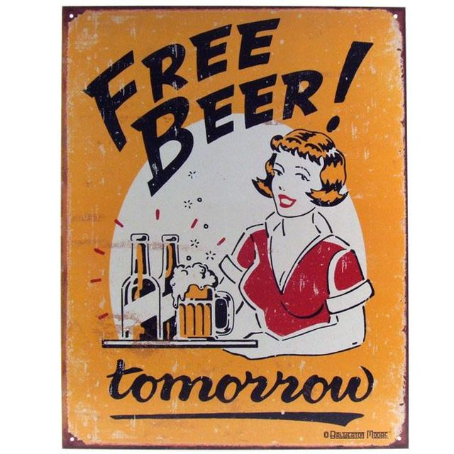 FREE BEER TOMORROW. (Also - the Storm - according to Rudy G and others.)