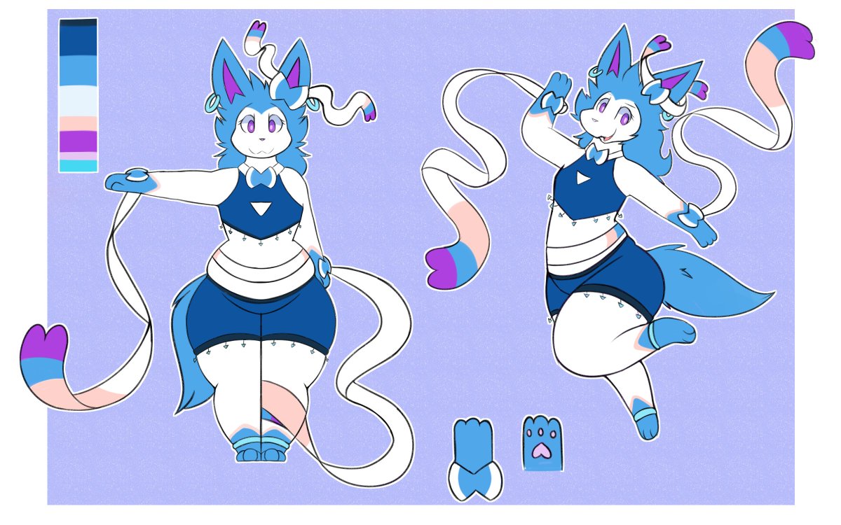 AssiveSylveon's tweet photo. New pinned tweet cuz sylv redesign! 
For all those who don't know, this is my shameless corner of the internet. You will see all the soft served goodness here. Below are da sylvs you'll see!  
Anthro Ref - @/splippyfop 
Feral Ref - @/ZeAlieC https://t.co/rmn4UCJNu7