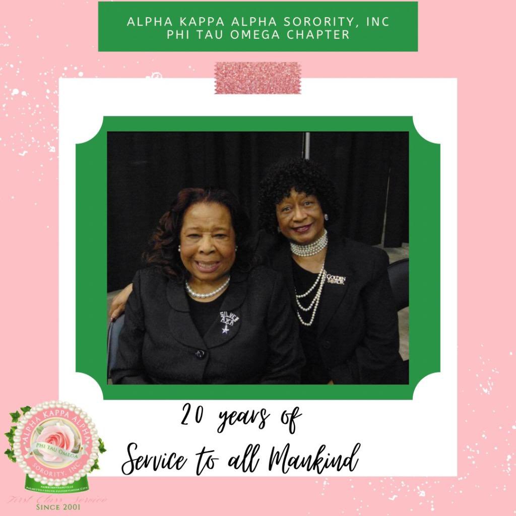 AKAPhiTauOmega's tweet photo. 🌸💚Through the Years🌸💚
Celebrating 20 years of "First Class" Service to all Mankind!
#AKA1908
#PhiTauOmega #CharterMembers
#CharterDayLoading #Countdown
#PTO #1.20
2001 #1.20.2021 https://t.co/1vWWPqMMan