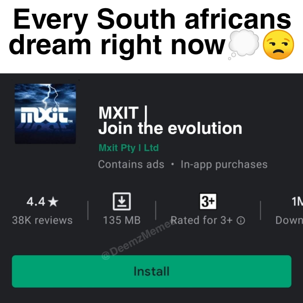 Deemzmemes's tweet photo. #MXIT #southAfrica #WhatsappNewPolicy

@hermanheunis 2021 is your calling!🙏
Please bring it back!🙏 https://t.co/0bGp9qNCLJ