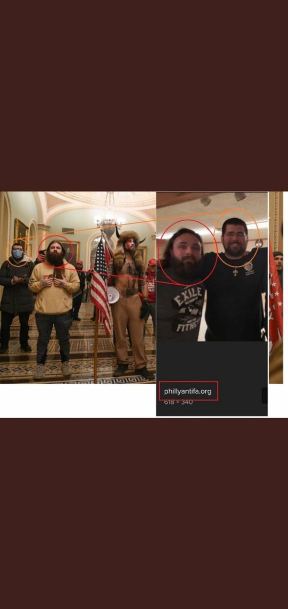Here's how stupid your crew is, even if the masterminds know better. Here are a couple of white supremacists, one of which was both at the Capitol and has his photo featured on an antifa website.And some people have decided that he must be antifa.