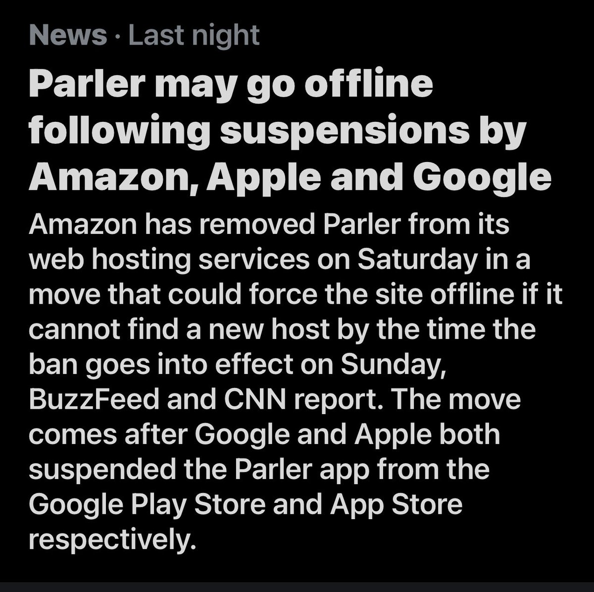 Apple and Google among other platforms can go straight to hell. We The People Of This Country are DISGUSTED over this. You are all TERRORISTS, enemies of this country. You are making things worse, STOP THE HATRED. #BigTechCensorship #BigTech #democracy #1776Again #sundayvibes