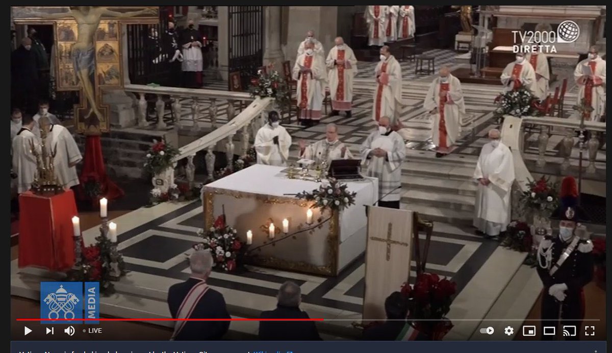 On Saturday it went around that POTUS would address the nation at 7PM ESTHe did not broadcast any messages or speeches,However.Preceding that exact time in Rome, at the Vatican, they held a midnight mass / ceremony and at then cut the lights (screencap from feed last night)  https://twitter.com/johnmappin/status/1347991356086636551
