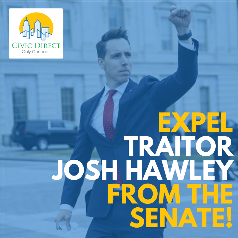 civicdirect's tweet photo. Petition: Demand that the Senate Expel Josh Hawley https://t.co/Wy87OgaSXo https://t.co/LwVcYjE6CV