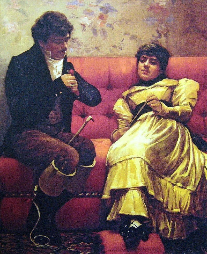 Born in Belfast, he attended the Académie Julian (1870s). He returned & was associated with the Glasgow School. In 1888 he was chosen to depict the Queen & Glasgow Int’nl Exhibit. Pious Reflections (1879-80), a Lady Sewing (1881) A Conquest(1881) & Between the Sittings (1882)