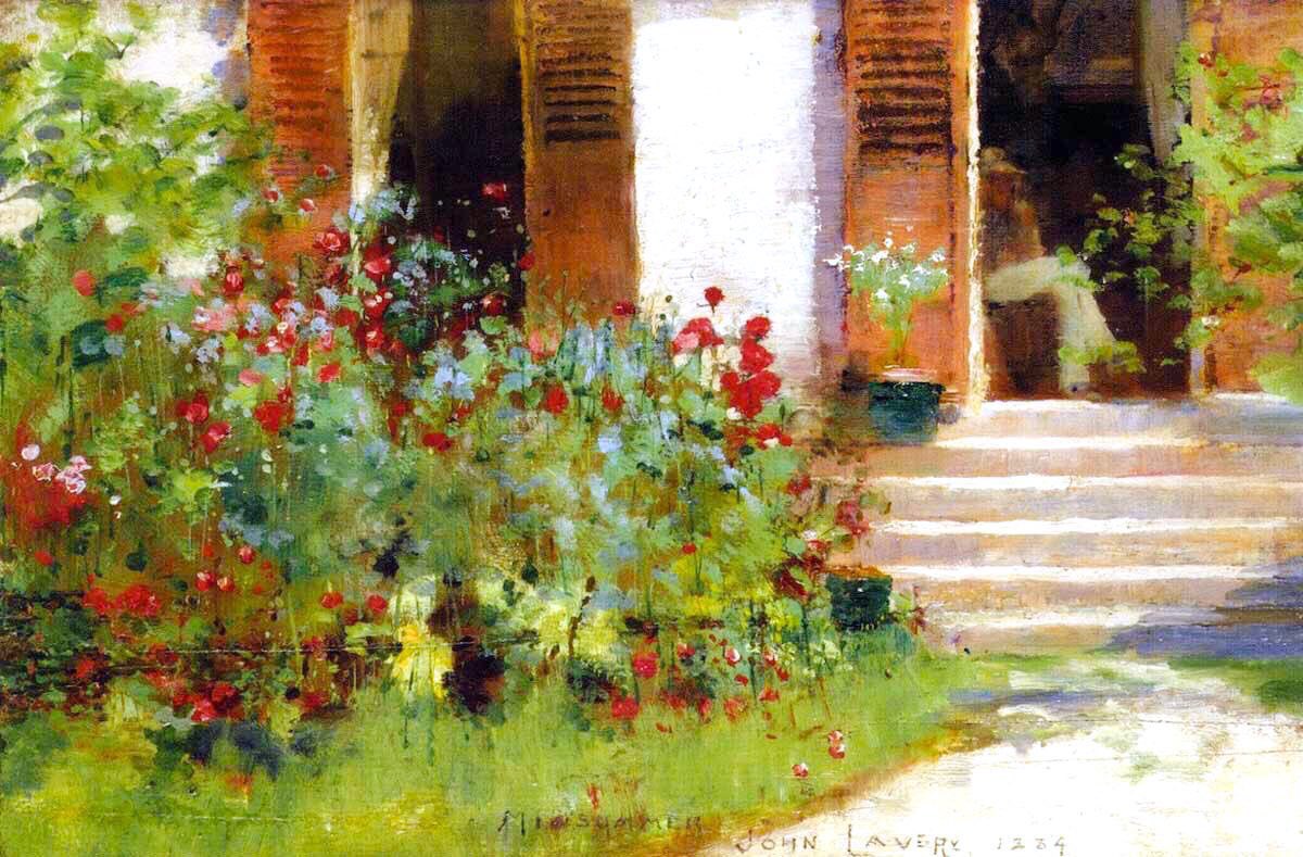 Exposure to French art & the bright colours of Impressionism led to a fresher more elegant style. Midsummer (1884), An Afternoon Chat (1884), On the Road to Fontainebleau (1884) & the Hammock (1884)