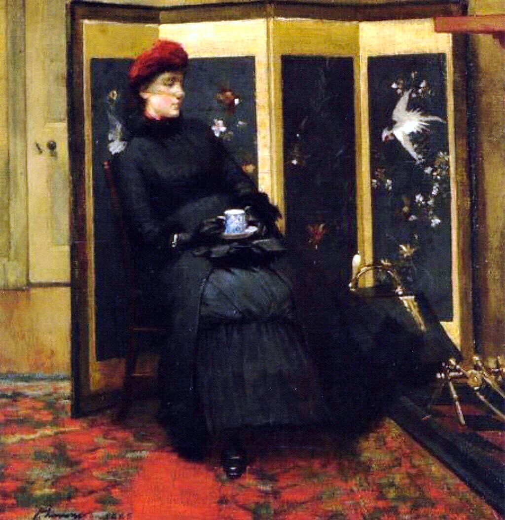 He was fascinated with light & creating stylish images. His work was similar to that of his friend John Singer Sargent. A Visitor (1885), Convalescent in an Orchard (1885), Goose Girls (1885) & Woman on a Safety Tricycle (1885)