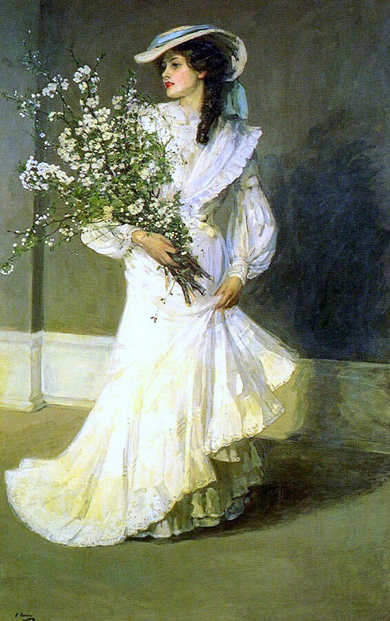 Hazel Martyn, later Lady Lavery, was his great muse. Evelyn Farquhar (1906), Lady Lavery (1906-9), Mrs McEwen & Her Daughters (1907) & Sutton Courtenay (1908)