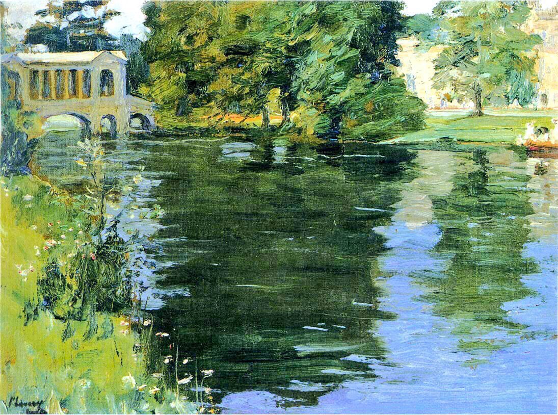 His commercial success allowed him to live a life of ease which he documented in ravishing canvases. My Studio Door, Tangier (1920), The Palladian Bridge At Wilton House (1920), Alpes Maritimes (1921) & The Garden, Villa Sylvia (1921)