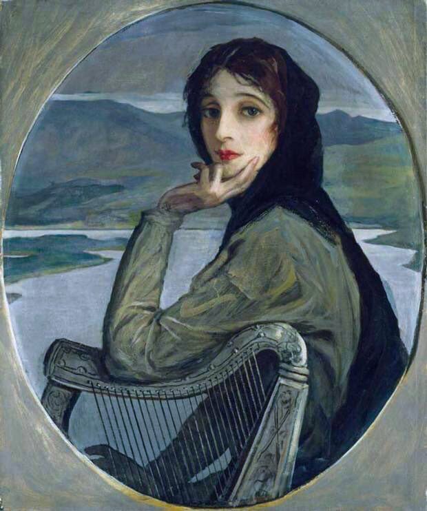 Hazel Lavery as Cathleen Ni Houlihan (1928). The Lavery’s support for Irish independence led to the nation giving them a singular honour - this painting of Hazel was chosen as the embodiment of Ireland & appeared on Irish bank notes (as a watermark) until the advent of the Euro