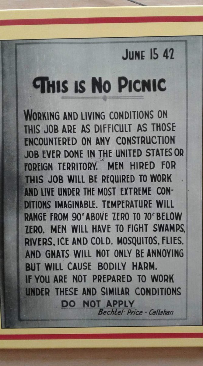 -18° this morning, going to be nice for walk, run or working outside! Prepare for the big chill coming soon. Check out the warning sign from 1942 'THIS IS NO PICNIC'