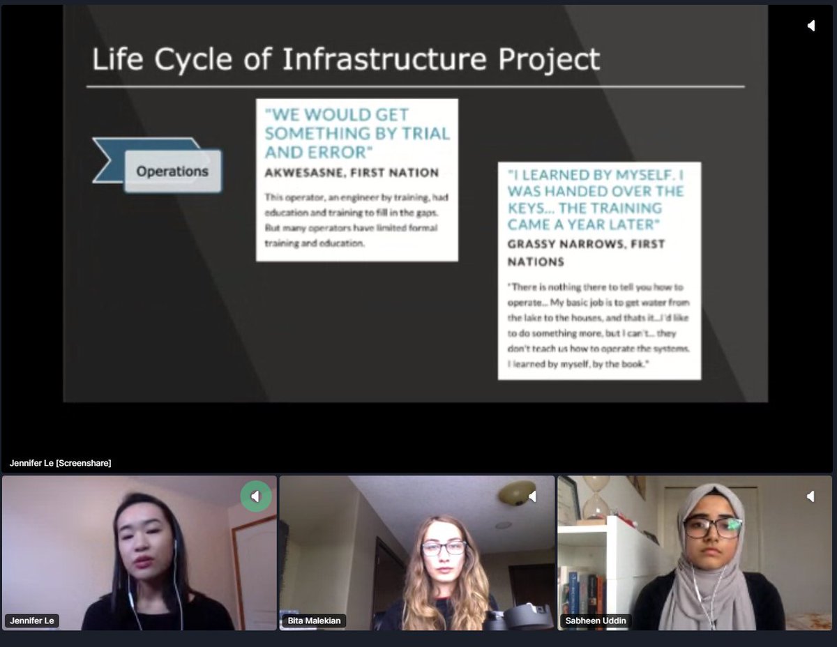 ewb's tweet photo. There's gap in the training for First Nations operators in Waste Water Treatment facilities as they are the 1st line of defense in preventing boiled water advisories #WaterMovement @ewbcalgary #virtualxchange #ewb https://t.co/6CHddDZbnA