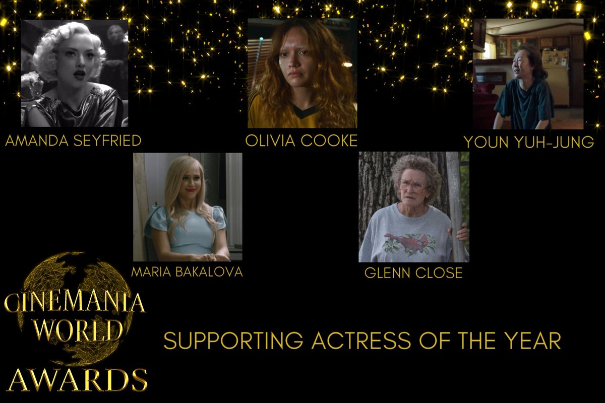 #CinemaniaWorldAwards Nominations - 'Supporting Actress of the Year'

#AmandaSeyfried
#OliviaCooke 
#YounYuhjung 
#MariaBakalova
#GlennClose 

Vote for your favorite below!
