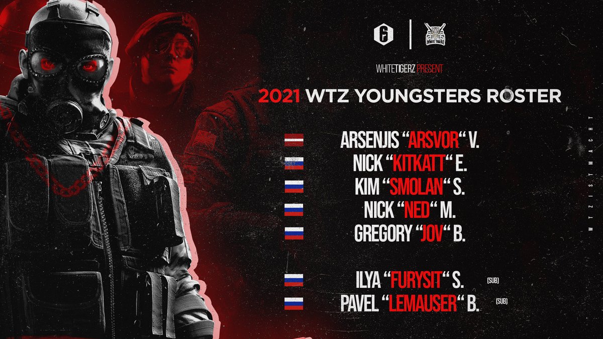 WhiteTigerZ (@whitetigerzgg) on Twitter photo We are happy to introduce our new Russian team. They will represent us in the Russian competitive scene. π·πΊ
π―<a href="/Ned_r6/">Ned</a>
π―@Katt_R6
π―<a href="/SmolanR6/">Smolan π±π»</a>
π―@jov__________
π―@Arsvor1
π―<a href="/LeMauseR6/">Pavel</a> (Sub)
π―<a href="/furysit/">Furysit</a> (Sub)
Say hello to the Russian cyborgs and don't forget to follow
#WTZISTMACHT We are happy to introduce our new Russian team. They will represent us in the Russian competitive scene. π·πΊ
π―<a href="/Ned_r6/">Ned</a>
π―@Katt_R6
π―<a href="/SmolanR6/">Smolan π±π»</a>
π―@jov__________
π―@Arsvor1
π―<a href="/LeMauseR6/">Pavel</a> (Sub)
π―<a href="/furysit/">Furysit</a> (Sub)
Say hello to the Russian cyborgs and don't forget to follow
#WTZISTMACHT