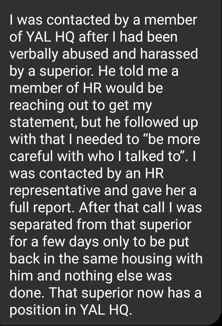 YAL staffmember speaks out about the lack of an HR process at  @YALiberty  #YALtoo