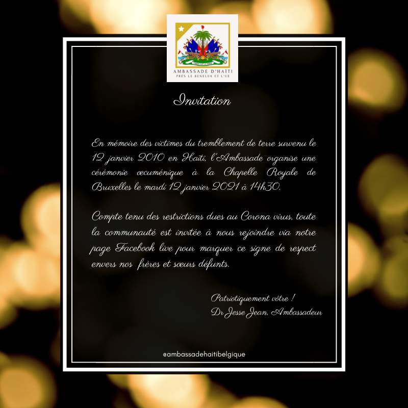 DrJeanJesse's tweet photo. Invitation - 12 Janvier https://t.co/UVH87DXJXc