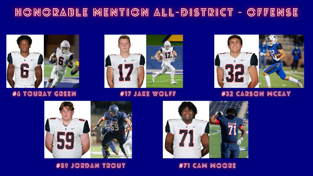 alleneaglesfb's tweet photo. Congrats to our District 5-6A Honorable Mention All-District Players! #WeWillWin https://t.co/6vKO3bfplH