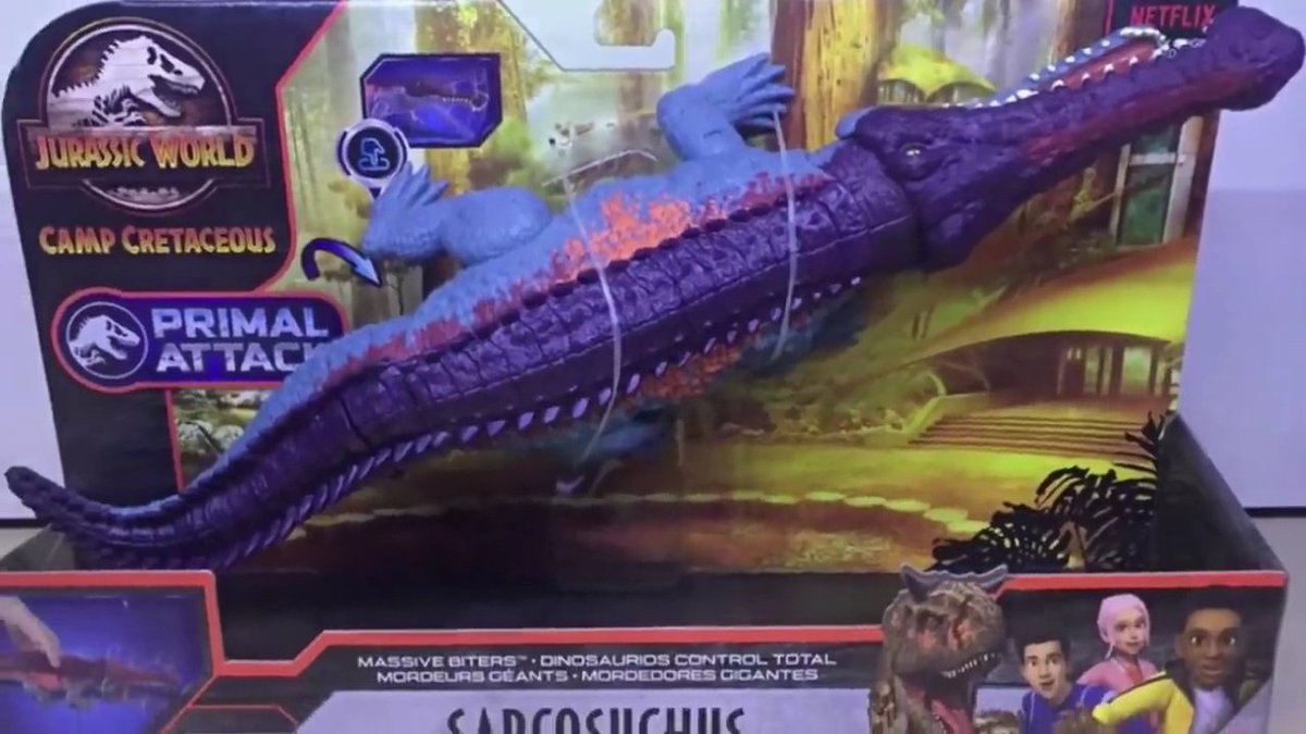 FredsonCarval10's tweet photo. Brinquedos de Jurassic World  Camp Cretaceous revelam nova espécie pré históricas como o Majungasaurus, Irritador, Trodon e Sarcosuchus. https://t.co/FlRESQ4SwI