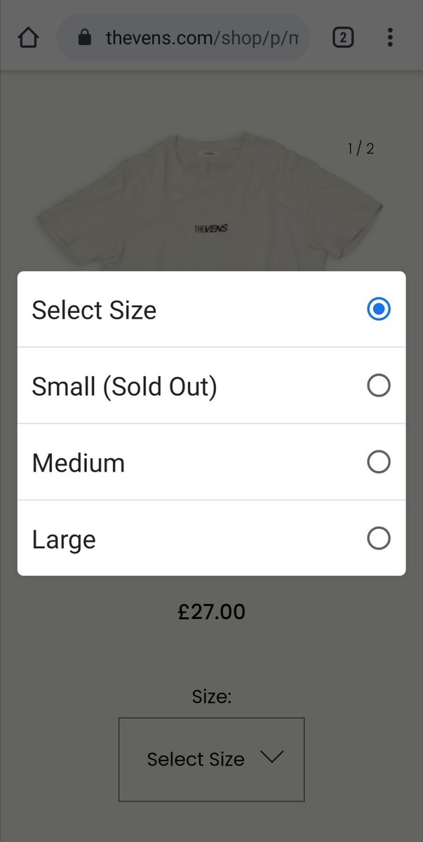 SMALL is completely sold out!