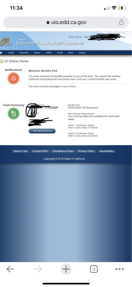 Ggug00295359's tweet photo. @CA_EDD Mine says I can’t even certify for the extension any ideas ? https://t.co/656PiLs0cJ