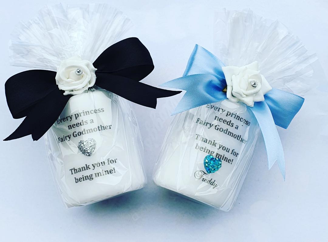 Every princess needs a fairy godmother #willyoubemine #godmother #godparent #baptism #christening #keepsake #candle #personalised #favours #madetoorder #gift #keepsake #takeboutiquestore