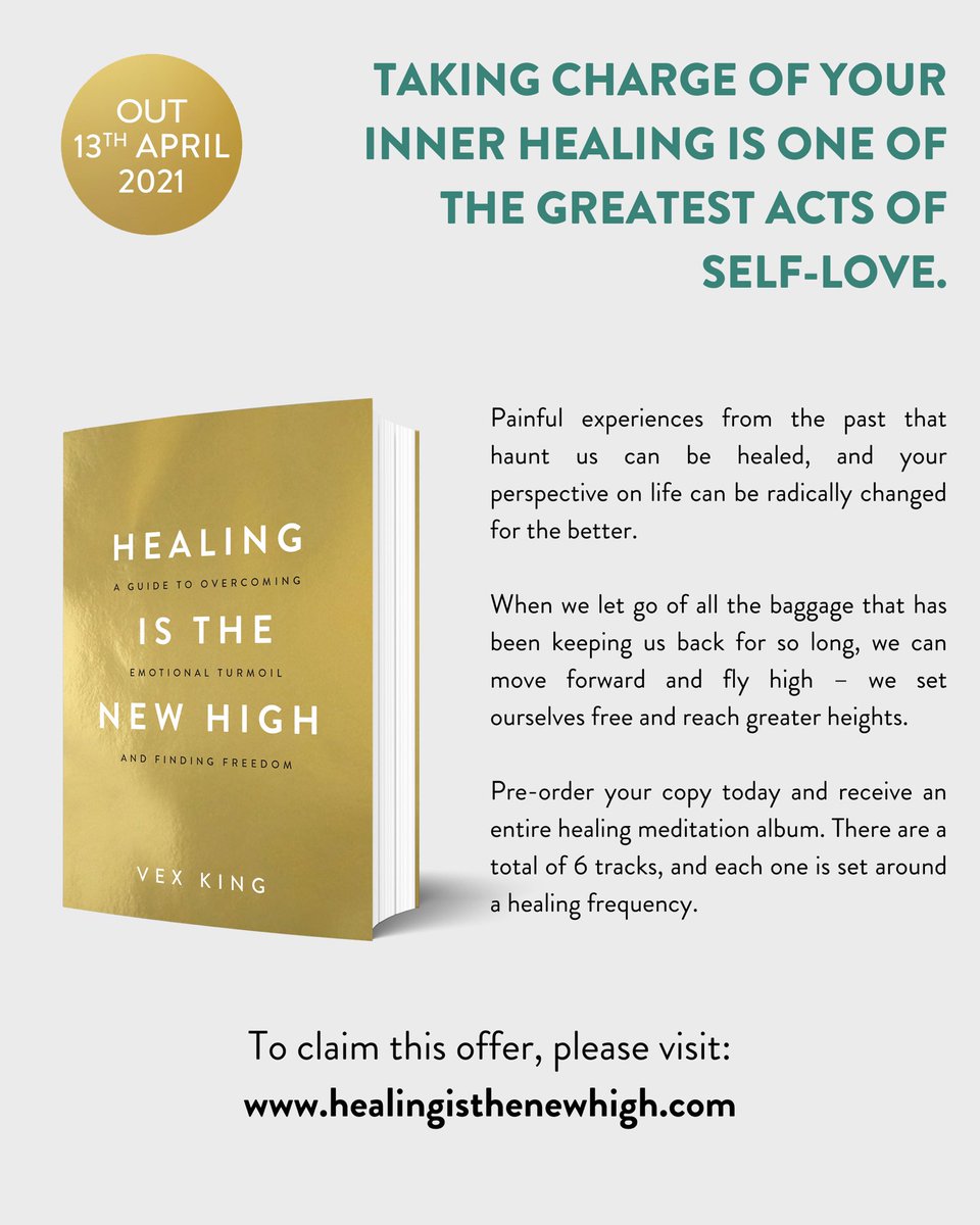 VexKing's tweet photo. I’m so happy to announce my new book, ‘Healing is the New High,’ which will be out on my birthday, April 13th 2021. What greater gift could I ask for than to provide a book intended to serve others? 🙏🏽 https://t.co/BoL9SuhtjP https://t.co/afaR2YG0OU