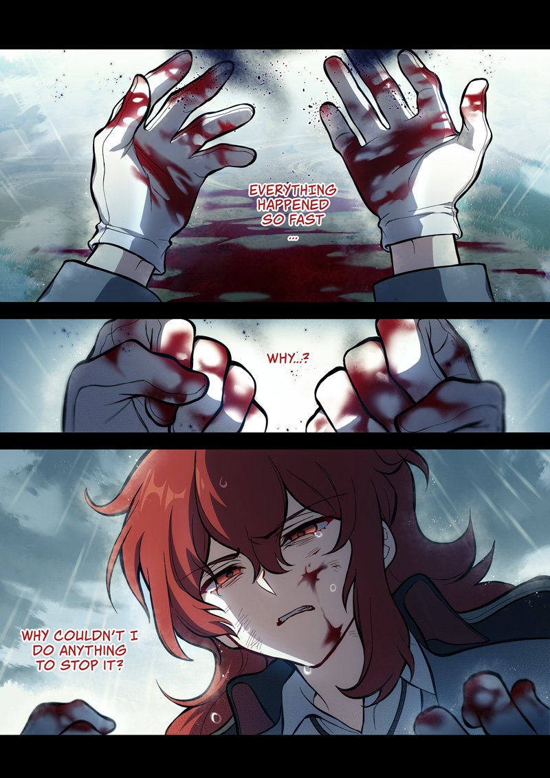 hourly_diluc's tweet image. © All rights reserved by miHoYo. Other properties belong to their respective owners.  // blood , parent death c7 dusty chest part 2 page 13