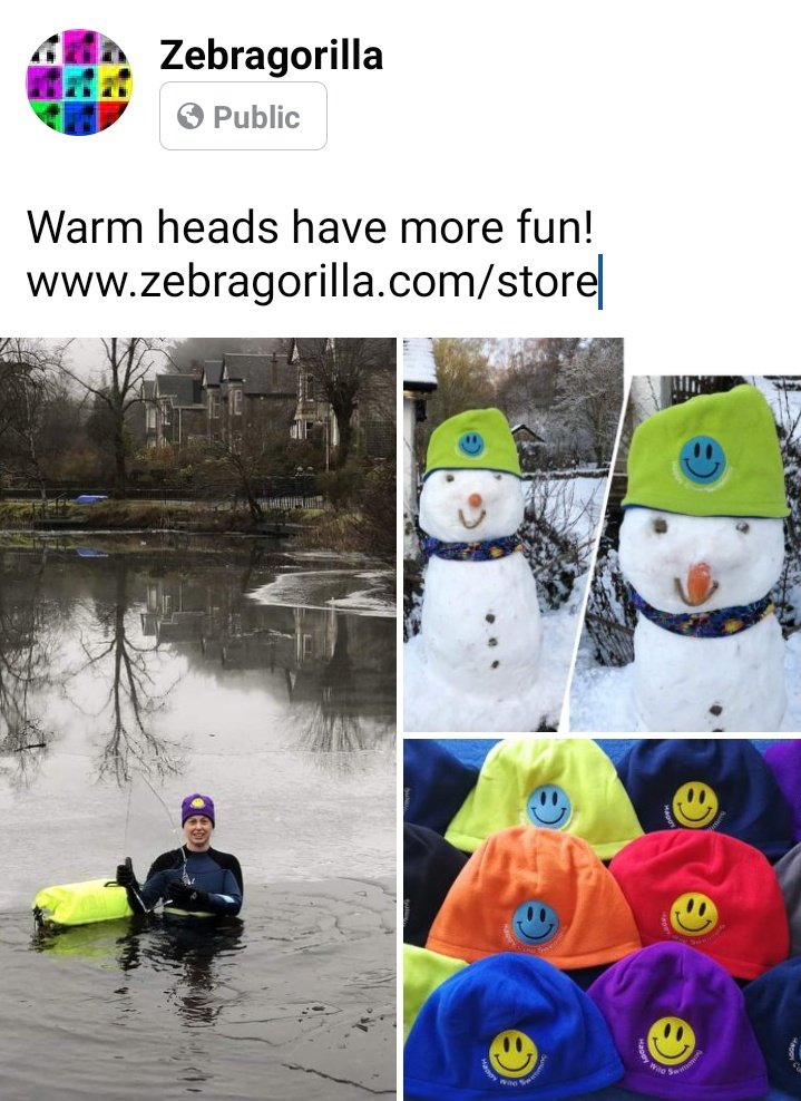 Happy heads from zebragorilla.com/store #warmhats #swimcaps #fleecebeanies #happyswimming #fungear @coldswimming <a href="/ZebraGorillaCom/">Zebragorilla</a>