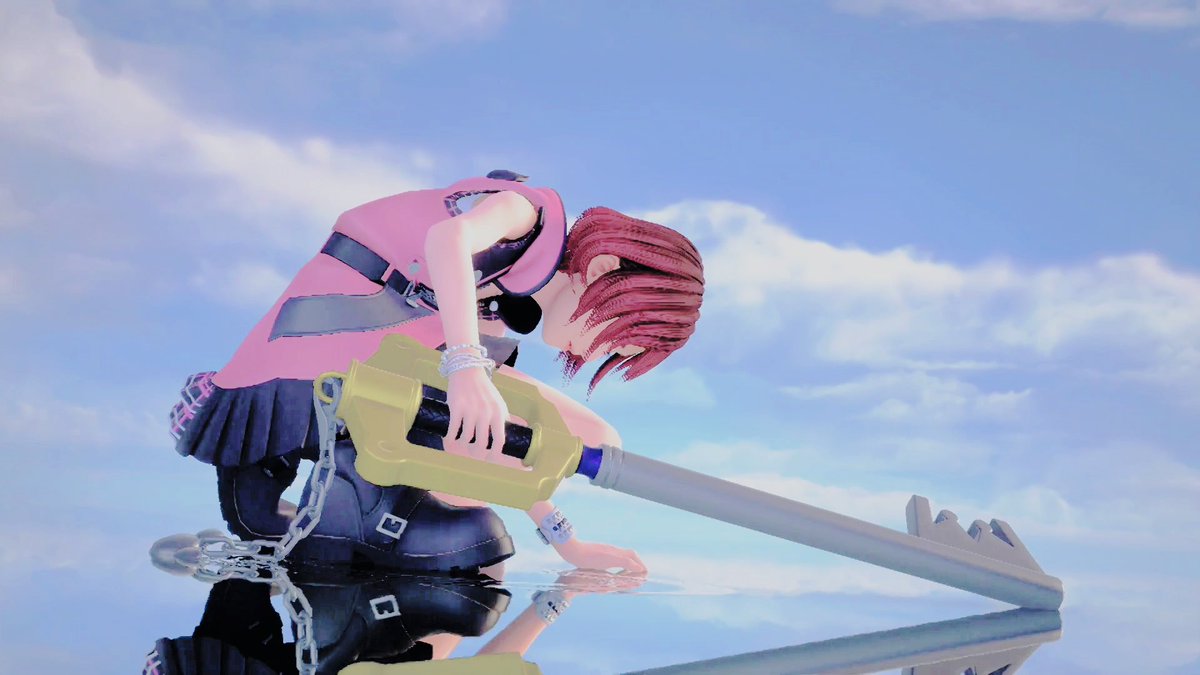 during the part where Kairi summons the kingdom key. This was surprising on so many levels because of the fact that she’s the third person who could use the kingdom key. Xehanort looks shocked to see this and than says “ah, look who decided to join us.” Slowly Kairi stands