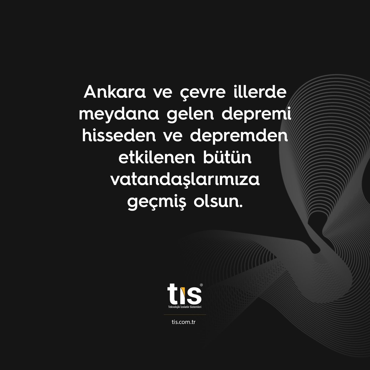 TİS olarak, depremle nasıl mücadele edeceğimizi biliyoruz ve geliştirdiğimiz teknolojilerle ülkemizin yanındayız. #Ankara #deprem