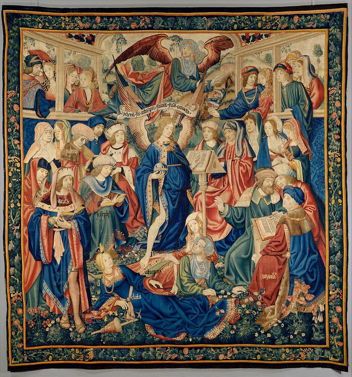 TapestryHistory's tweet photo. The Triumph of Fameca. 1502–4, Netherlands.

Based in part on Petrarch’s poem I Trionfi, this tapestry belonged to a set of six representing the triumphs of Love, of Chastity over Love, of Death over Chastity, of Fame over Death, of Time over Fame, and of Religion over Time. https://t.co/NLdNgLNUXy