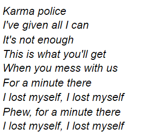 Mo Xuanyu as "Karma Police"  https://open.spotify.com/track/63OQupATfueTdZMWTxW03A