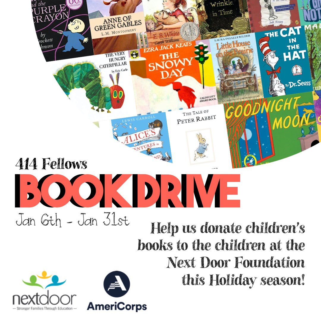 414Fellows's tweet image. Book drive happening now!!